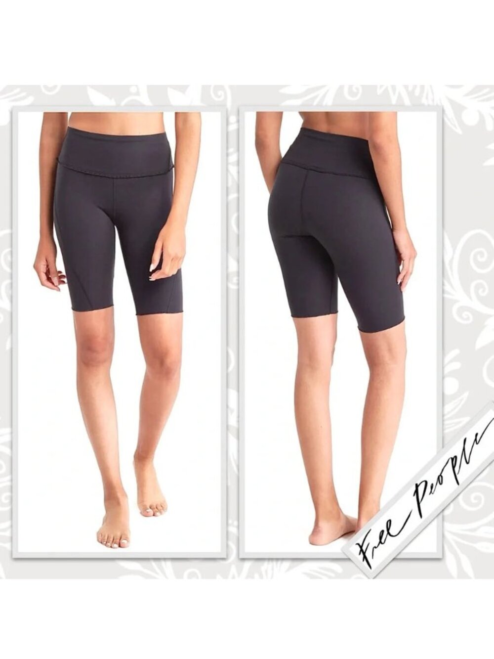 Free People FP Movement Heart Rate Lettuce Trim Biker Shorts Small
